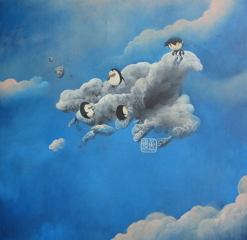 Penguin Boy Painting